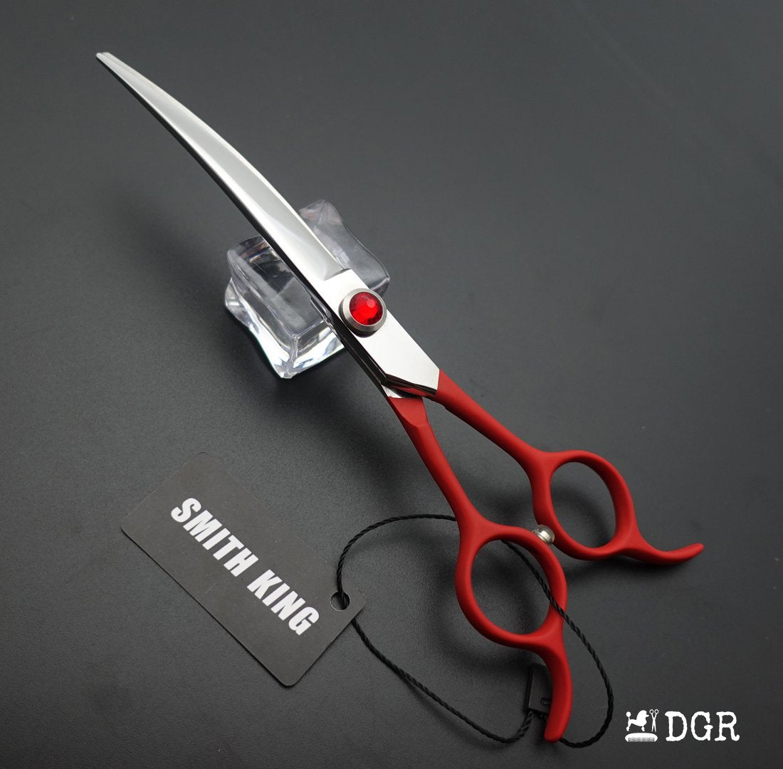 6.5" Professional Pet Grooming Curved Scissors (Red)