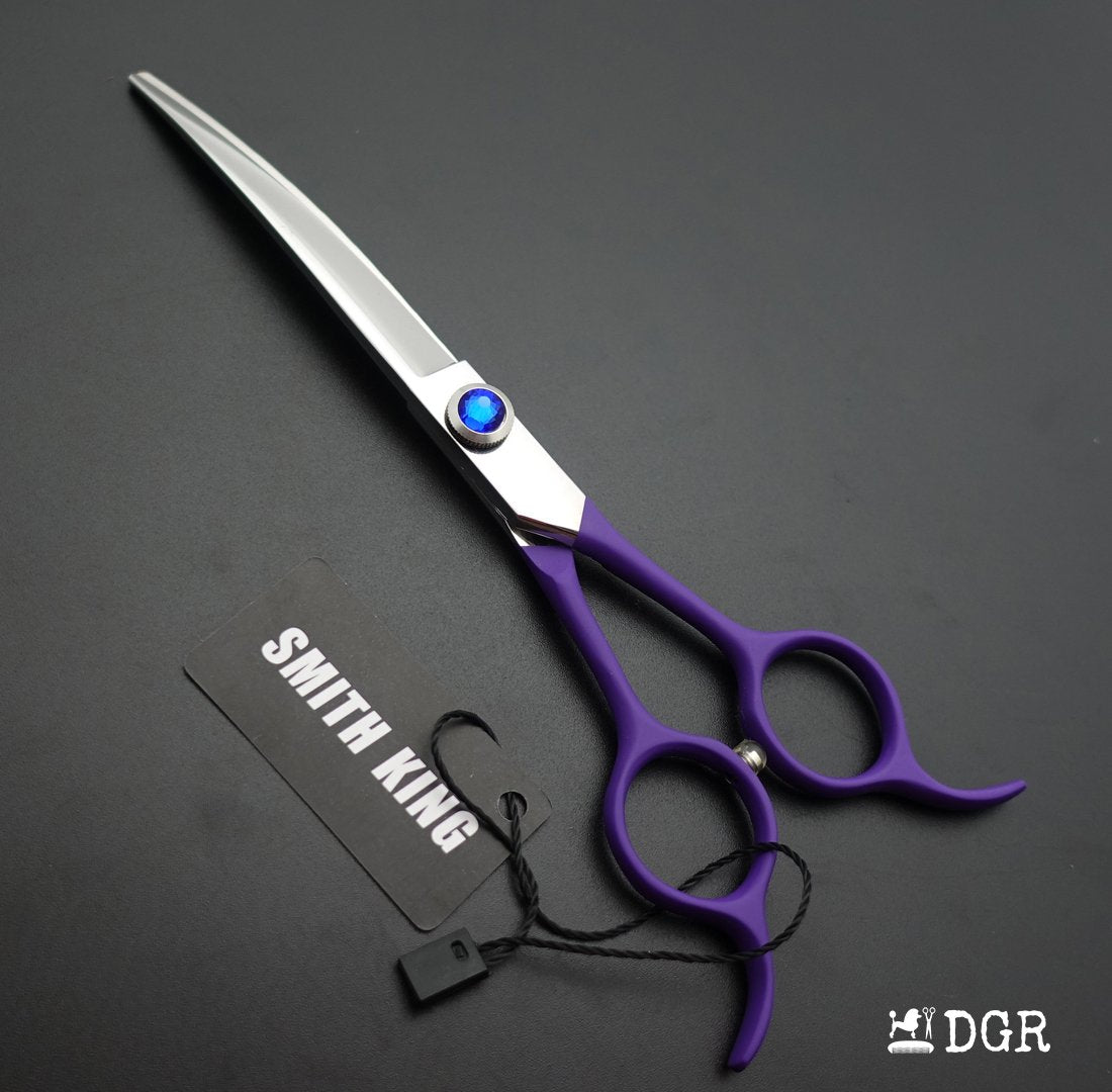 6.5" Professional Pet Grooming Curved Scissors (Purple)