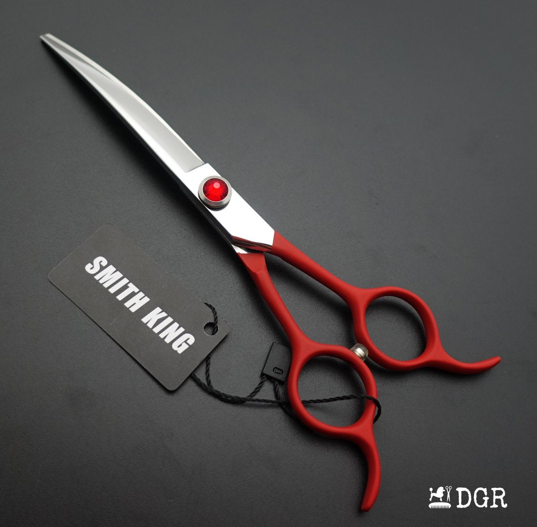 6.5" Professional Pet Grooming Curved Scissors (Red)