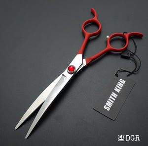 6.5" Professional Pet Grooming Curved Scissors (Red)