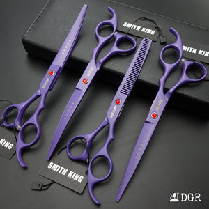 7" Professional Pet Grooming Shears Set (4 pcs - Purple)