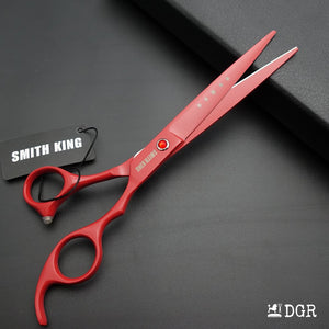 7" Professional Pet Grooming Shears Set (4 Pcs - Red)