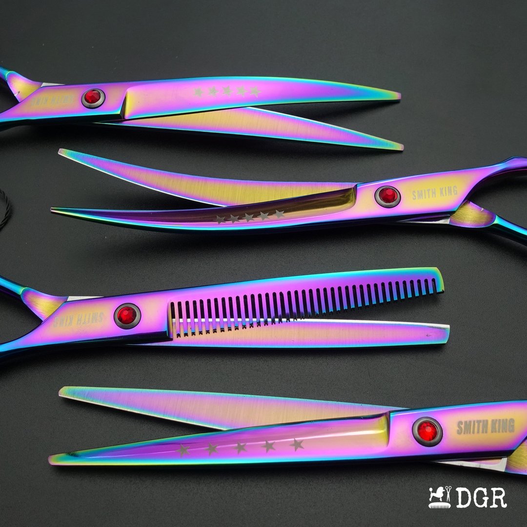 7" Professional Pet Grooming Shears Set-4 pcs-Rainbow- USA warehouse available