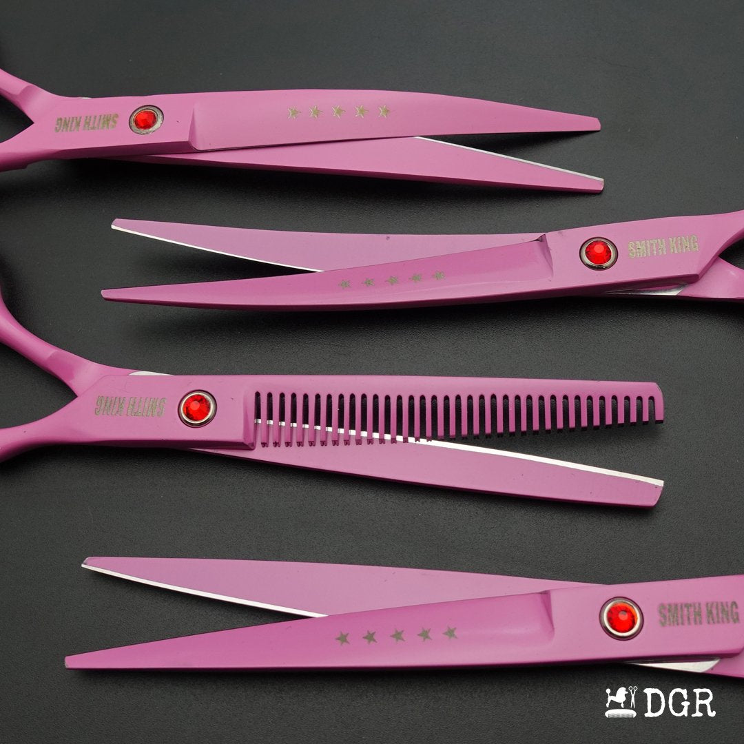 7" Professional Pet Grooming Shears Set - Pink-Violet-USA warehouse available