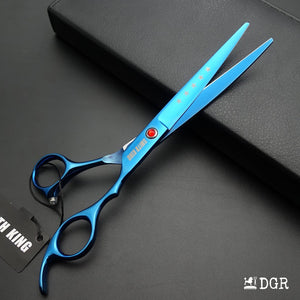 7" Professional Pet Grooming Shears Set (4 Pcs - Blue)