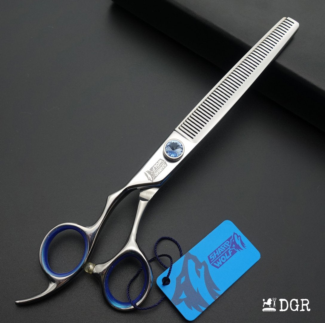 7" left-handed Pro. Pet Grooming Shears 3Pcs Set -Silver