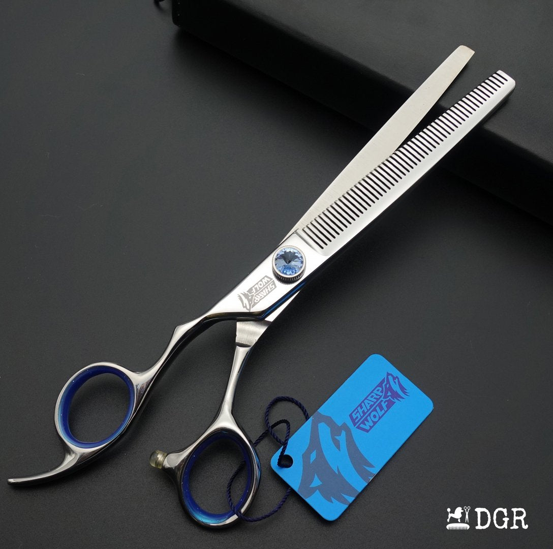 7" left-handed Pro. Pet Grooming Shears 3Pcs Set -Silver