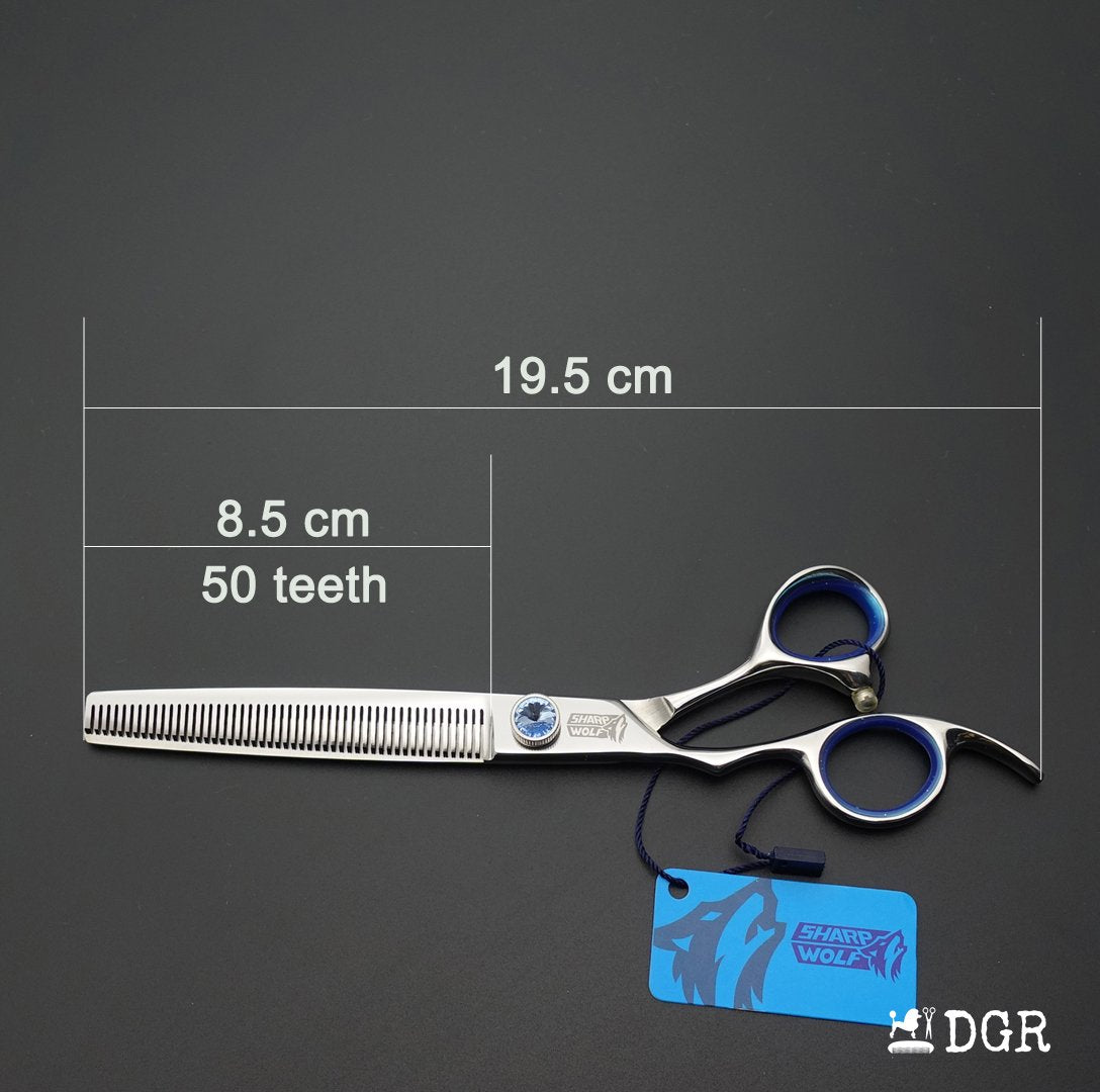 7" left-handed Pro. Pet Grooming Shears 3Pcs Set -Silver