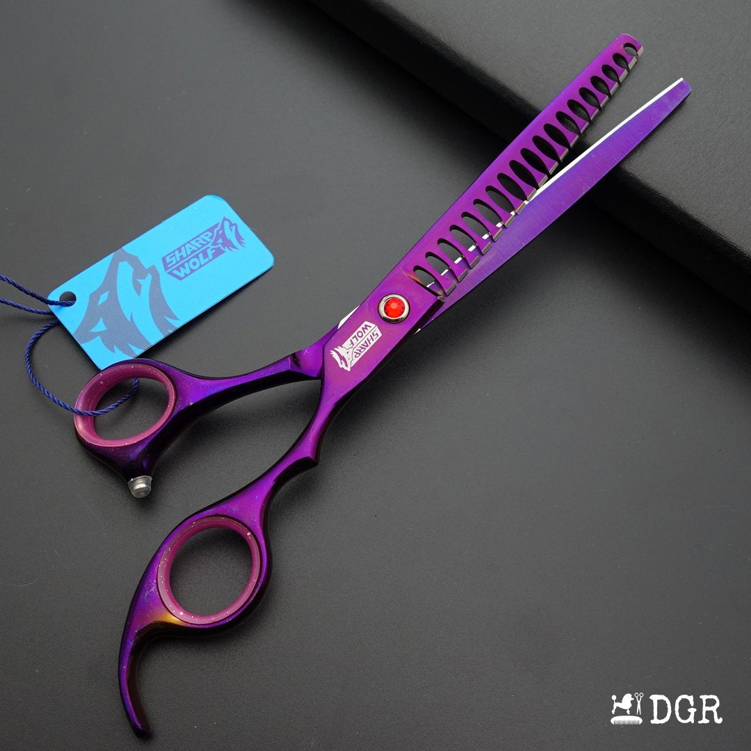 7" Professional Pet Grooming Thinning Scissors (Violet)