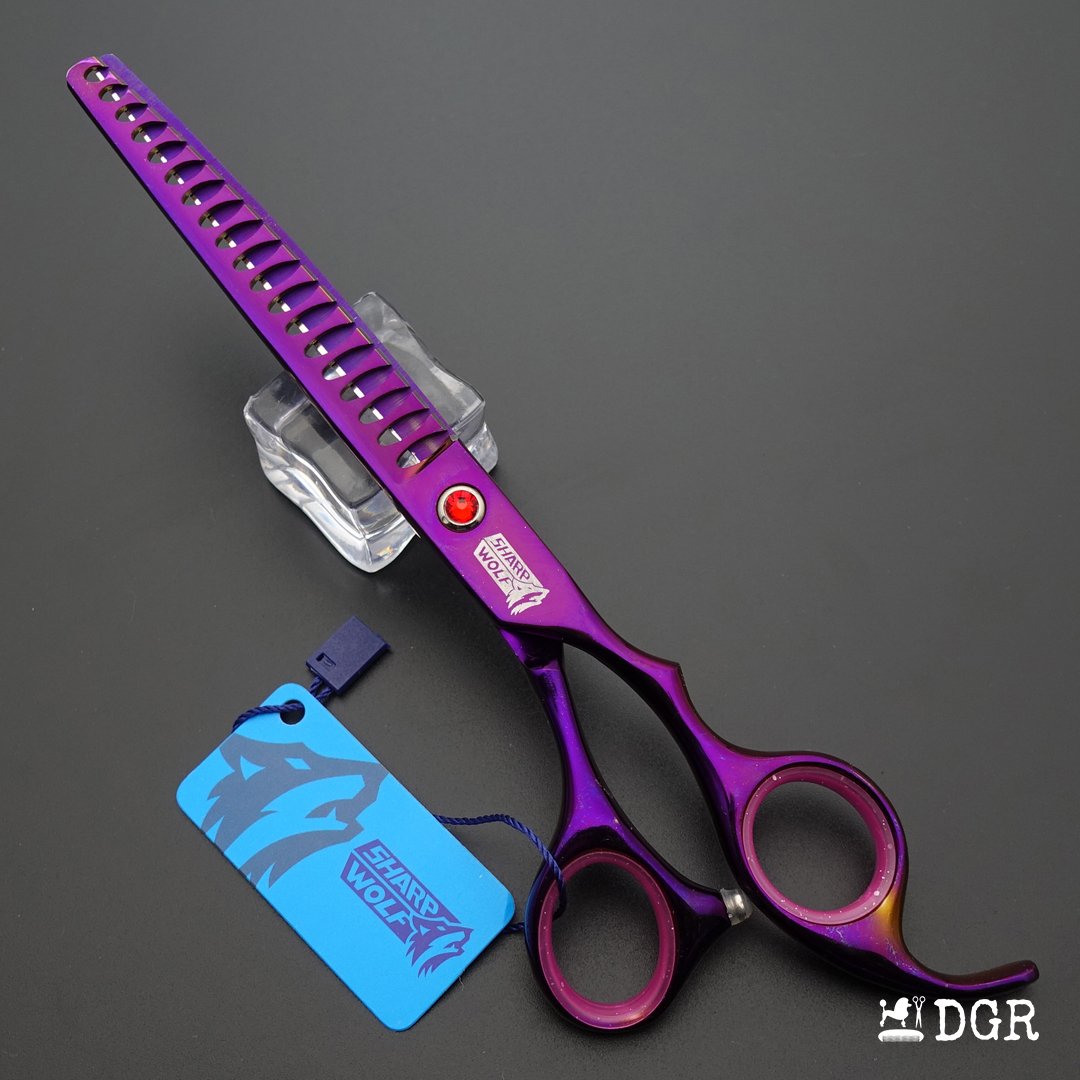 7" Professional Pet Grooming Thinning Scissors (Violet)