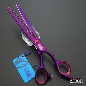 7" Professional Pet Grooming Thinning Scissors (Violet)