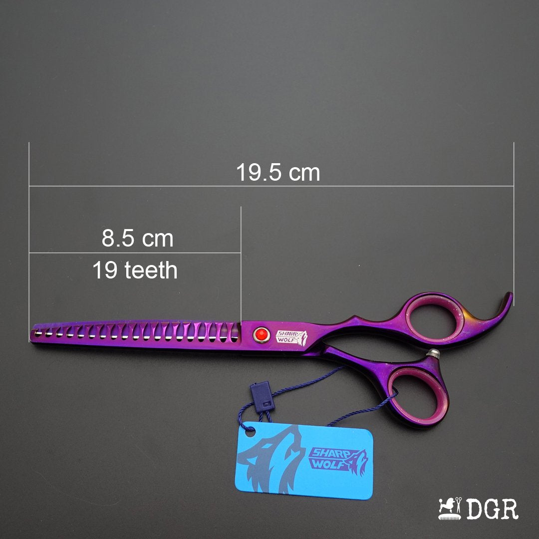 7" Professional Pet Grooming Thinning Scissors (Violet)