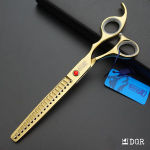 7" Professional Pet Grooming Thinning Scissors (Gold)