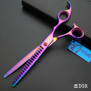 7" Professional Pet Grooming Thinning Scissors (Rainbow)