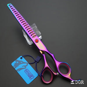 7" Professional Pet Grooming Thinning Scissors (Rainbow)