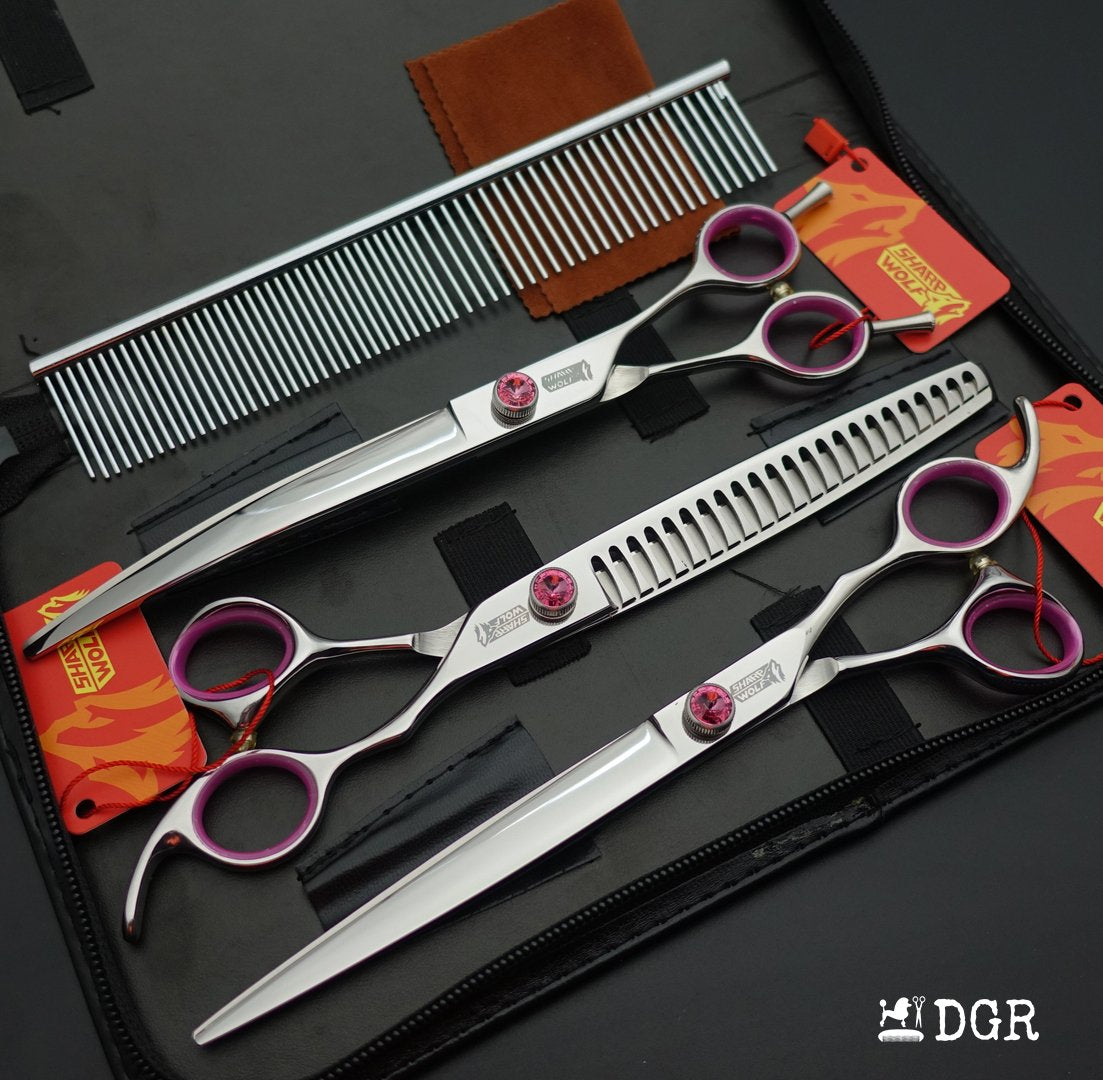 8" Professional Pet Grooming Shears Set -Silver