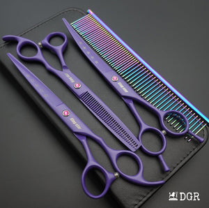 7“  Pro. PET GROOMING Shears 3Pcs set-Purple