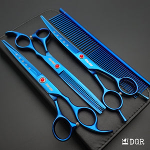 7“  Pro. PET GROOMING Shears 3Pcs set-Blue