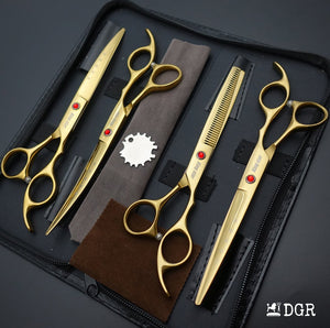 7" Professional Pet Grooming Shears Set - Golden