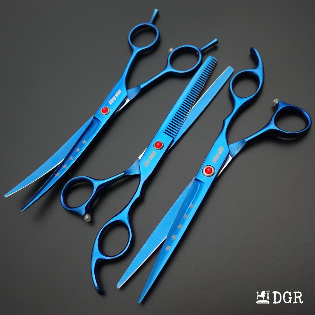 7“  Pro. PET GROOMING Shears 3Pcs set-Blue