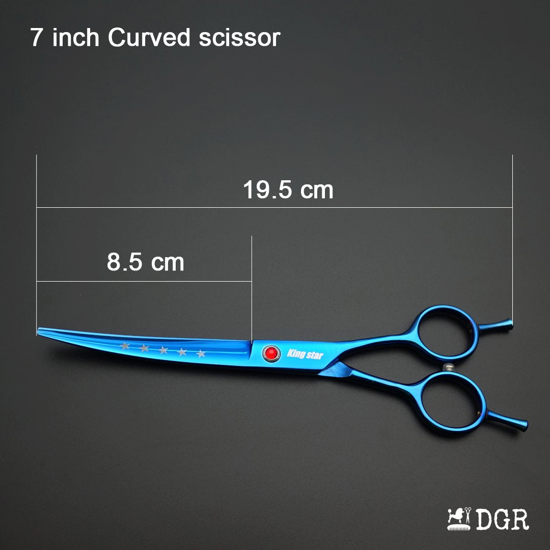 7“  Pro. PET GROOMING Shears 3Pcs set-Blue