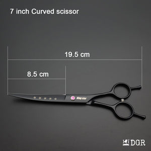 7“  Pro. PET GROOMING Shears 3Pcs set-Black