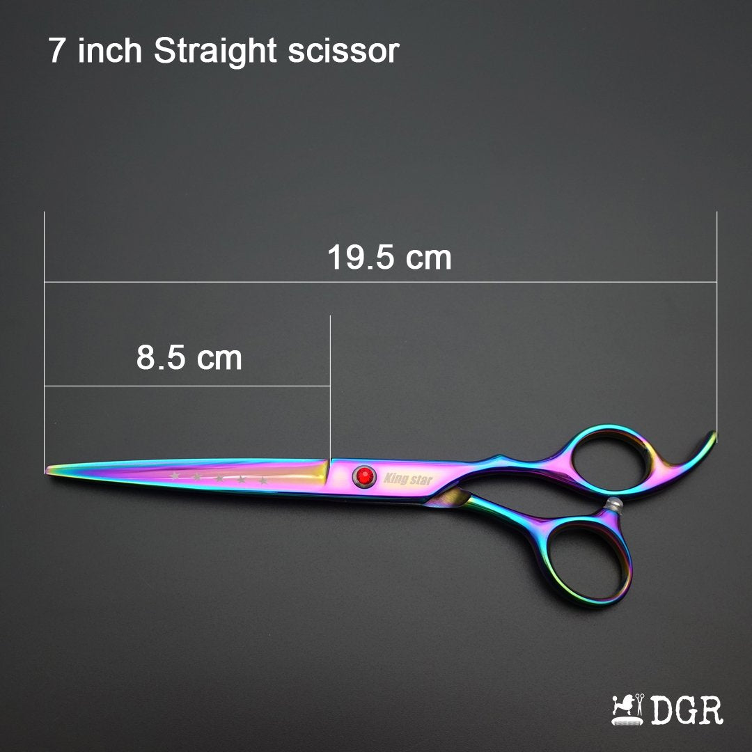 7“  Pro. PET GROOMING Shears 3Pcs set-Rainbow