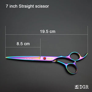 7“  Pro. PET GROOMING Shears 3Pcs set-Rainbow