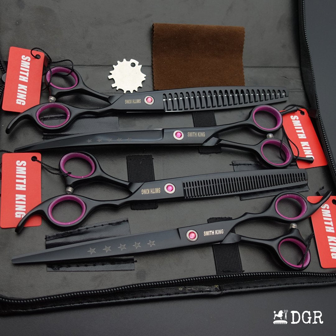 8" Pro. PET GROOMING Shears 4Pcs set-Black（USA Stock Available）